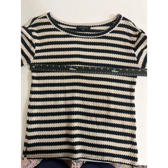 Sanctuary Sz Small Elbow Tie Detail Beige Black Striped 3/4 Length Bell Sleeves - Picture 6 of 6